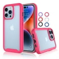 thumbnail image 1 of iPhone 14 Pro Case, Case Cover for 2022 iPhone 14 Pro, Njjex Hard Plastic Full-Body Rugged Transparent Clear Back Bumper Case Cover for Apple iPhone 14 Pro - Hot Pink, 1 of 7