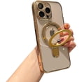 thumbnail image 1 of for iPhone 14 Pro Case Clear Magnetic Build-in Stand with Camera Lens Protection [Compatible with MagSafe] Shockproof Soft Protective Slim Phone Case for iPhone 14 Pro 6.1 Inch - Gold, 1 of 11