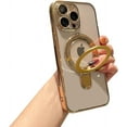 thumbnail image 1 of for iPhone 14 Pro Case Clear Magnetic Build-in Stand with Camera Lens Protection [Compatible with MagSafe] Shockproof Soft Protective Slim Phone Case for iPhone 14 Pro 6.1 Inch - Gold, 1 of 6