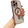 thumbnail image 1 of for iPhone 14 Pro Case Clear Magnetic Build-in Stand with Camera Lens Protection [Compatible with MagSafe] Shockproof Soft Protective Slim Phone Case for iPhone 14 Pro 6.1 Inch - Pink, 1 of 11