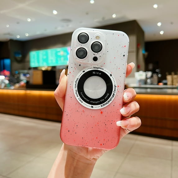 for iPhone 14 Pro Case Compatible with MagSafe, Cute Gradient Color Case for Women Girls Magnetic Case Soft TPU and PC Shockproof Back Slim Multicolor for iPhone 14 Pro - Pink
