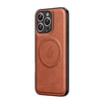 thumbnail image 1 of for iPhone 14 Pro Case Compatible with MagSafe, Magnetic Premium PU Leather Case, Ultra Slim Cover Shockproof Protective Wireless Charging Phone Case Designed for iPhone 14 Pro, Brown, 1 of 8