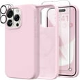 thumbnail image 1 of for iPhone 14 Pro Case, Compatible with Magsafe, with 2X Screen Protector + 2X Camera Lens Protector, Soft Anti-Scratch Microfiber Lining, Shockproof Liquid Silicone Phone Cover, Hot Pink, 1 of 17