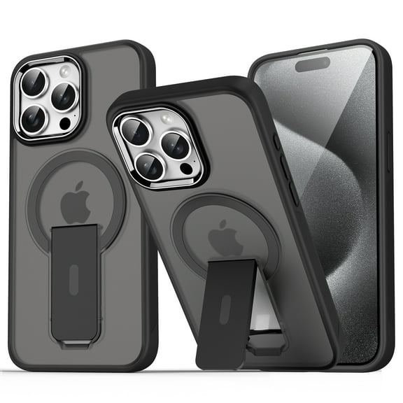 for iPhone 14 Pro Case, [Compatible with Magsafe] Built-in Invisible Kickstand, Anti-Slip Military Grade Shockproof Protective Magnetic Phone Case For iPhone 14 Pro,Black