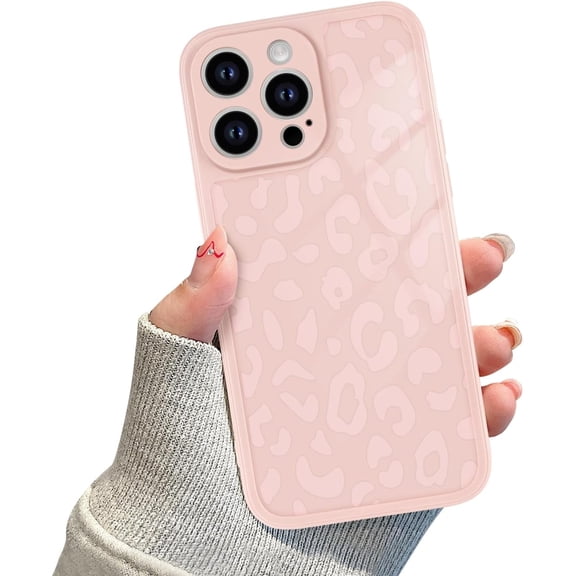 for iPhone 14 Pro Case, Cute Luxury Leopard Pattern Design Soft TPU Bumper Case for Girls Women Shockproof Full Camera Protective Case Cover for iPhone 14 Pro-Pink
