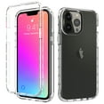 thumbnail image 1 of iPhone 14 Pro Case, Full Body Clear Bumper Protection Case [with Screen Protector] Hybrid Back Silicone Rubber TPU Bumper Gradient Phone Case for Apple iPhone 14 Pro - Clear, 1 of 7