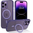 thumbnail image 1 of for iPhone 14 Pro  Case with Invisible Stand [Compatible with Magsafe], Full Body Protective Cover Slim Shockproof Kickstand Phone Case for Apple iPhone 14 Pro 6.1", Purple, 1 of 16