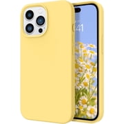for iPhone 14 Pro Case Liquid Silicone Soft Gel Rubber Microfiber Lining Cushion Cover ShockProof Protective Phone Case for iPhone 14 Pro(6.1 inch)-Yellow