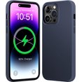 thumbnail image 1 of for iPhone 14 Pro Case for MagSafe, Soft Silicone Rubber Phone Cases for Apple iPhone 14 Pro with Built-in Magnets and Microfiber Lining for More Protection - Dark Blue, 1 of 15