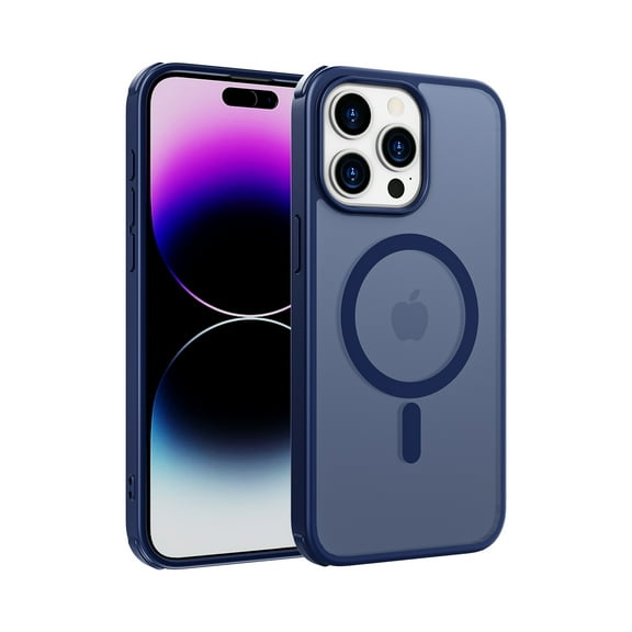 for iPhone 14 Pro Case Magnetic Phone Case [Compatible with MagSafe] TPU Bumper Hard Skin-Feel Back Slim Fit Shockproof Protective Case Cover for iPhone 14 Pro Men Women Girls, Blue