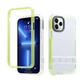 thumbnail image 1 of for iPhone 14 Pro Case, [Non-Yellowing & Military Grade Shockproof] Drop Protective Slim Silicone TPU Frame Clear Phone Case with Hidden Stand for iPhone 14 Pro 6.1", Green, 1 of 8