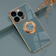 thumbnail image 1 of for iPhone 14 Pro Case with Ring Holder, 360 Rotatable Magnetic Kickstand Support Car Mount Slim Shockproof for Women Men Protective Phone Case for iPhone 14 Pro 6.1", Blue Gray/Gold, 1 of 8