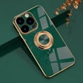 thumbnail image 1 of for iPhone 14 Pro Case with Ring Holder, 360 Rotatable Magnetic Kickstand Support Car Mount Slim Shockproof for Women Men Protective Phone Case for iPhone 14 Pro 6.1", Midnight Green/Gold, 1 of 8