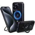 thumbnail image 1 of for iPhone 14 Pro Case with Rotating Magnetic Ring Holder & Swivel Stand [Military Drop Protection] [Compatible with MagSafe] Slim PU Leather Shockproof Cover for iPhone 14 Pro, Black, 1 of 6