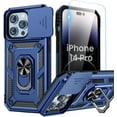 thumbnail image 1 of for iPhone 14 Pro Case with Screen Protector - Slide Camera Cover Phone Case with Ring Stand, Heavy Duty Military Grade Shockproof Rugged Bumper for iPhone 14 Pro Accessories Blue, 1 of 7