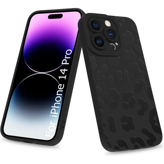 for iPhone 14 Pro Case Silicone Cute Leopard Print Pattern Slim Fit Cover with Cheetah Print for Women Girls Protective Phone Case for iPhone 14 Pro 6.1 Inch