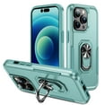 thumbnail image 1 of for iPhone 14 Pro Case, Slim Fit Military Grade Drop Tested Dual Layer Shockproof Case with 360 Ring Holder Kickstand Protective Rugged Car Magnetic Non-Slip Phone Case,Green, 1 of 11