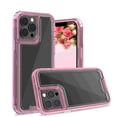 thumbnail image 1 of for iPhone 14 Pro Case, Support Wireless Charging, Crystal Clear Case Protective Shockproof Bumpers, Not Yellowing Slim Cover for Men Women Hybrid 2 in 1 Military Drop Protection Case,Pink, 1 of 6