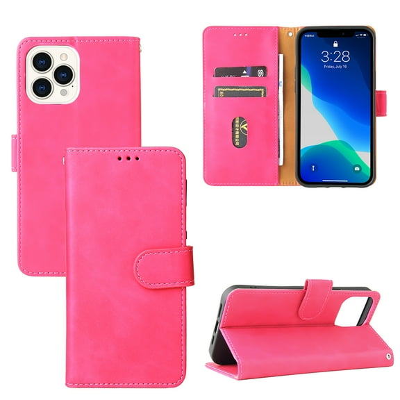 iPhone 14 Pro Case, TECH CIRCLE PU Leather Wallet Flip Card Slots Cover Money Pocket Magnetic Closure Stand Kickstand Folio Phone Protective Case For iPhone 14 Pro 6.7 inch,Rose