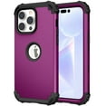 thumbnail image 1 of iPhone 14 Pro Case, TECH CIRCLE Slim Hybrid Heavy Duty Rugged Defender Armor Cover Shockproof Anti-Scratch 3 In 1 Silicone Bumper Hard PC Back Case for Apple iPhone 14 Pro 6.1", Purple, 1 of 9