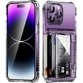 thumbnail image 1 of for iPhone 14 Pro Case Wallet Clear Protective Phone Case with Credit Card Holder Heavy Duty Protection Shockproof Anti-Scratch Anti-Yellow Cover for iPhone 14 Pro 6.1 inch Transparent, 1 of 7