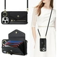 thumbnail image 1 of for iPhone 14 Pro Case Wallet with Strap for Women - Crossbody Lanyard,Zipper Pocket,Credit Card Holder,Ring Stand - RFID Blocking Phone Wallet Case for iPhone 14 Pro (6.1 inch,Black), 1 of 18