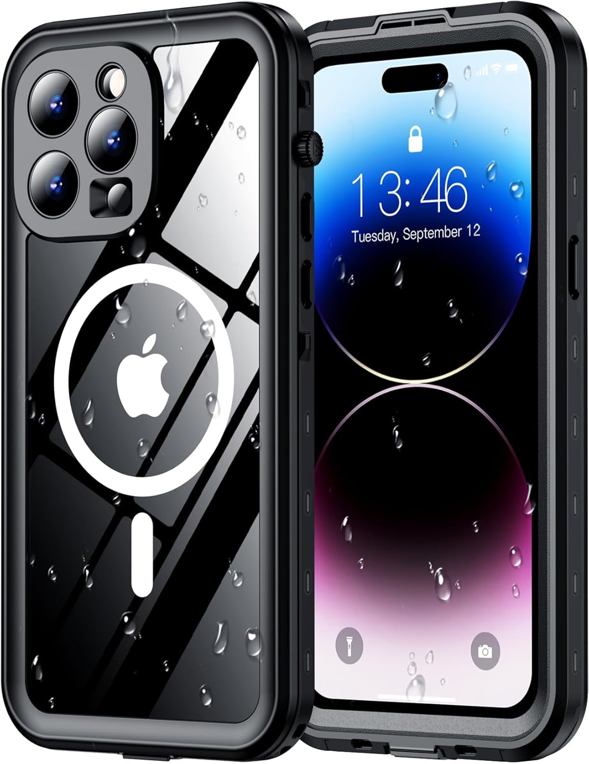 for iPhone 14 Pro Case Waterproof, [Builtin Screen Protector & Camera