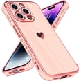 thumbnail image 1 of for iPhone 14 Pro Case for Women Girls 6.1 Inch, Cute Gold Heart Slim Soft TPU Silicone [Shockproof Bumper] Protective [Scratch Resistant] Girly Phone Case for iPhone 14 Pro-Pastel Pink, 1 of 12