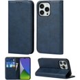 thumbnail image 1 of for iPhone 14 Pro Case,iPhone 14 Pro Wallet Folio Phone Case with Card Holder 6.1 Inch,Premium PU Leather Magnetic Full Protection Shockproof Phone Case for Women & Men 5G 2022 -Navy Blue, 1 of 13