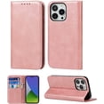 thumbnail image 1 of for iPhone 14 Pro Case,iPhone 14 Pro Wallet Folio Phone Case with Card Holder 6.1 Inch,Premium PU Leather Magnetic Full Protection Shockproof Phone Case for Women & Men 5G 2022 -Rose Gold, 1 of 13
