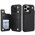 thumbnail image 1 of For iPhone 14 Pro Crossbody Wallet Phone Case,With Shoulder Strap,Card Slots,Back Double Magnetic Clasp PU Leather Flip Kickstand,Durable Shockproof Anti-fall Phone Case Cover,Black, 1 of 9