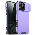 thumbnail image 1 of for iPhone 14 Pro Heavy Duty Case with Camera Sliding Cover, Support Wireless Charging Hybrid TPU & PC Smoothly Anti-Fingerprint Slim Case Compatible with iPhone 14 Pro, Purple, 1 of 9