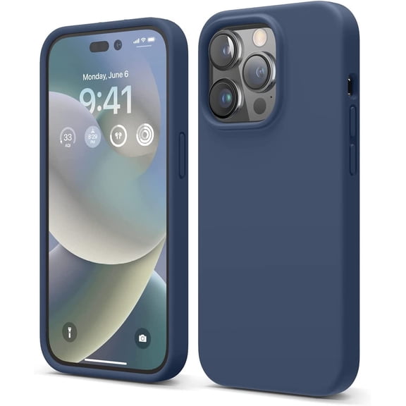 iPhone 14 Pro,Liquid Silicone Case, 6.1 inch (Jean Indigo)