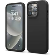 iPhone 14 Pro, Liquid Silicone Case, Full Body Protective Cover, Shockproof, Slim Phone Case, Anti-Scratch, 6.1 inch (Black)