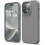 iPhone 14 Pro ، حافظة سيليكون سائلة ، غطاء واقي لكامل الجسم ، مقاوم للصدمات ، حافظة هاتف رفيعة ، مقاومة للخدش ، 6.1 بوصة رمادي داكن
