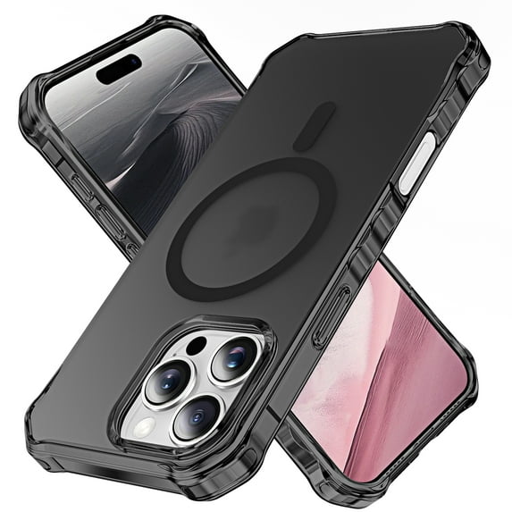 for iPhone 14 Pro Magnetic Case, Military Grade Drop Protection Anti-Yellowing Phone Cover Compatible with Mag-Safe - Rugged Shockproof Protective Case for iPhone 14 Pro, Black