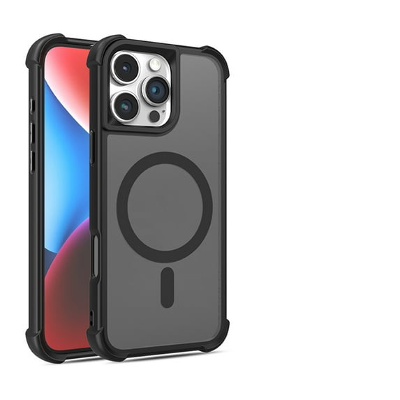 for iPhone 14 Pro Magnetic Phone Case Corners Shockproof Protective Case Compatible with Mag-Safe, TPU Bumper Hard PC Skin-Feel Back Slim Cover for iPhone 14 Pro Men Women, Black