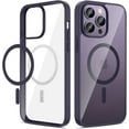 thumbnail image 1 of for iPhone 14 Pro Max 5G Case, iPhone 14 Pro Max Magnetic Case with Built in Magnets, Clear Slim Bumper Case with Drop Protection for iPhone 14 Pro Max 6.7" -Dark Purple, 1 of 16