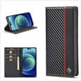 thumbnail image 1 of For iPhone 14 Pro Max 6.7 inch Carbon Fiber Flip Wallet Case with Card Slots Kickstand Function Magnetic Closure Shockproof Protective Folio Leather Case For iPhone 14 Pro Max,Black, 1 of 8