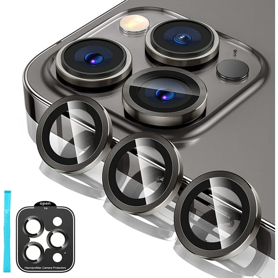 for iPhone 14 Pro / iPhone 14 Pro Max Camera Lens Protector, 9H Tempered Glass Camera Cover Screen Protector Metal Individual Ring Protector for iPhone 14Pro 6.1 inch iPhone 14 ProMax 6.7 inch 2022