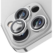 for iPhone 14 Pro & iPhone 14 Pro Max Camera Lens Protector,Ultra Clear [Aluminum Edge] 9H Hardness Tempered Glass Camera Ring Cover with Easy Installation Tray [3Pcs in 1 Set]-Silver