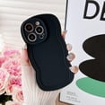 thumbnail image 1 of for iPhone 14 Pro Max Case 6.7 Inch Curly Wave Frame Phone Case Cute Design Color Aesthetic Phone Case Soft TPU Shockproof Protective Bumper Case Cover for Girls, Black, 1 of 7