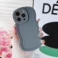 thumbnail image 1 of for iPhone 14 Pro Max Case 6.7 Inch Curly Wave Frame Phone Case Cute Design Color Aesthetic Phone Case Soft TPU Shockproof Protective Bumper Case Cover for Girls, Gray, 1 of 7