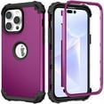 thumbnail image 1 of iPhone 14 Pro Max Case 6.7 inch 2022, Allytech Heavy Duty Hybrid Hard PC Back + Soft TPU Inner + Front PC Frame Drop Protection Case for iPhone 14 Pro Max 5G, Purple, 1 of 9