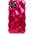 thumbnail image 1 of for iPhone 14 Pro Max Case,Bling Glitter Cute Curly Wavy Design Laser 3D Stone Pattern Shockproof Camera Lens Protection Compatible for iPhone Case for iPhone 14 Pro Max 6.7",Warm Rose, 1 of 9