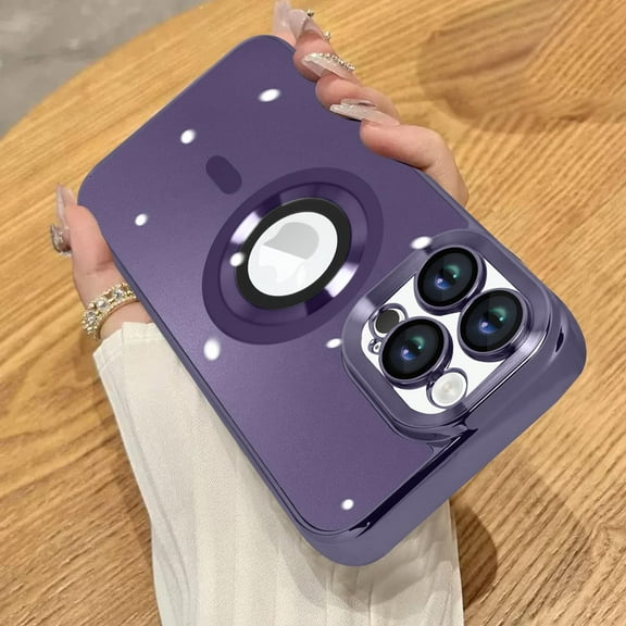 for iPhone 14 Pro Max Case Bling Glitter Gradient Magnetic 【Support for Magsafe】 Logo View Sparkly Wireless Screen Protector Shockproof Clear Anti-Dropping Full Body Protection Cover-Purple