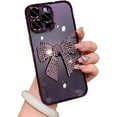 thumbnail image 1 of for iPhone 14 Pro Max Case Bling Glitter Rhinestones Diamond Bow Luxury Clear Cute Sparkly Aesthetic Phone Case with Full Camera Protector Plating Case for iPhone 14 Pro Max Purple, 1 of 7
