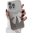 thumbnail image 1 of for iPhone 14 Pro Max Case Bling Glitter Rhinestones Diamond Bow Luxury Clear Cute Sparkly Aesthetic Phone Case with Full Camera Protector Plating Case for iPhone 14 Pro Max Silver, 1 of 12