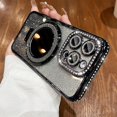 thumbnail image 1 of for iPhone 14 Pro Max Case Bling Magnetic Ring Stand [ Drop Protection][Compatible with MagSafe] Shiny Diamond Glitter Lens Protector & Makeup Mirror Luxury Cases for Women Girls, Black, 1 of 9