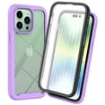 thumbnail image 1 of iPhone 14 Pro Max Case with Built in Screen Protector,Dteck Full-Body Shockproof Rubber Hybrid Protection Crystal Clear PC Back Protective Phone Case Cover for iPhone 14 Pro Max,Purple, 1 of 5